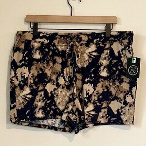 NWT 2Liv Navy Tie Dye Pull-On Drawstring Loungewear Shorts - Size: XL